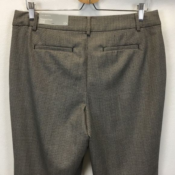 Talbots  Wool Blend Houndstooth Plaid Newport Pant - Picture 4 of 12